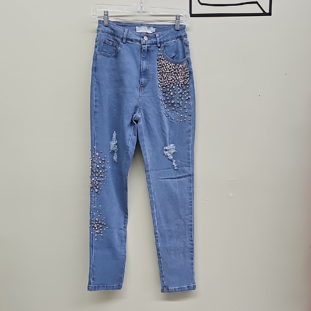 Embellished Denim Women Blue Jeans S